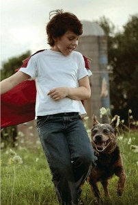 Cooper Timberline, plays a young Clark Kent with his dog.